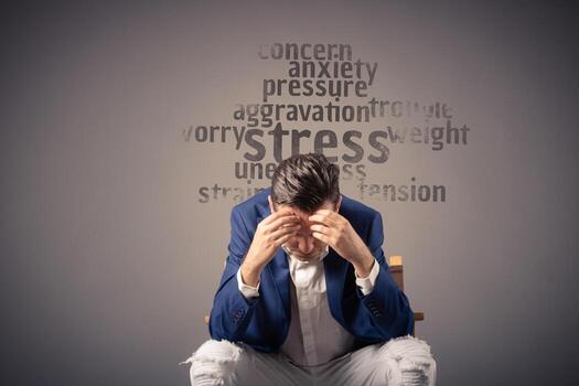 person practicing stress management techniques at work